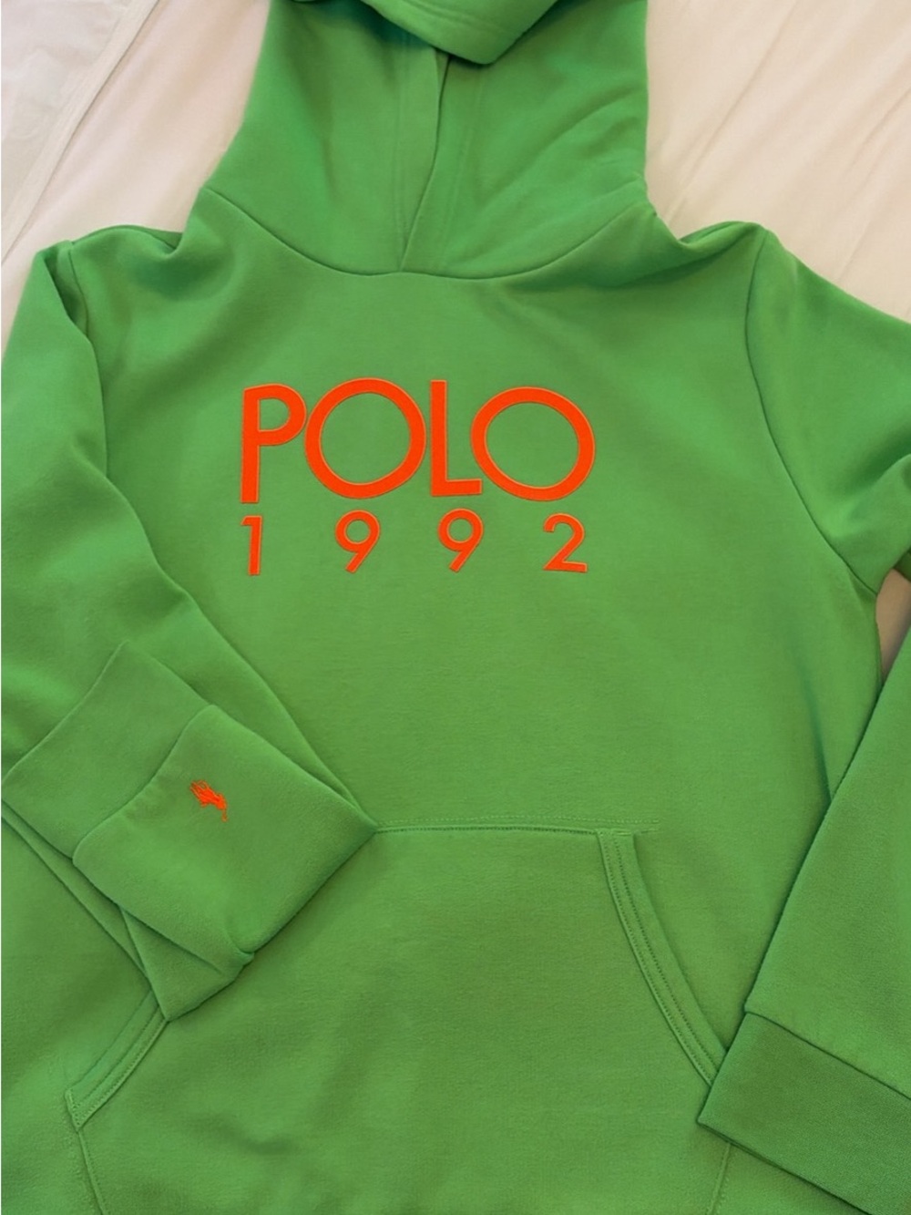 Polo by Ralph Lauren Green Hoodie with Orange Logo